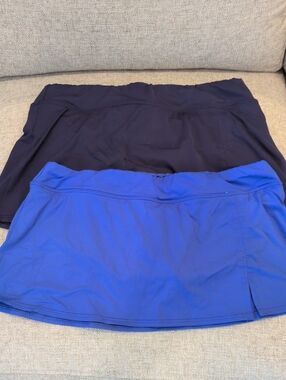 Lot Of Two Lands' End Women's Royal & Navy Blue Swim Skirt W12